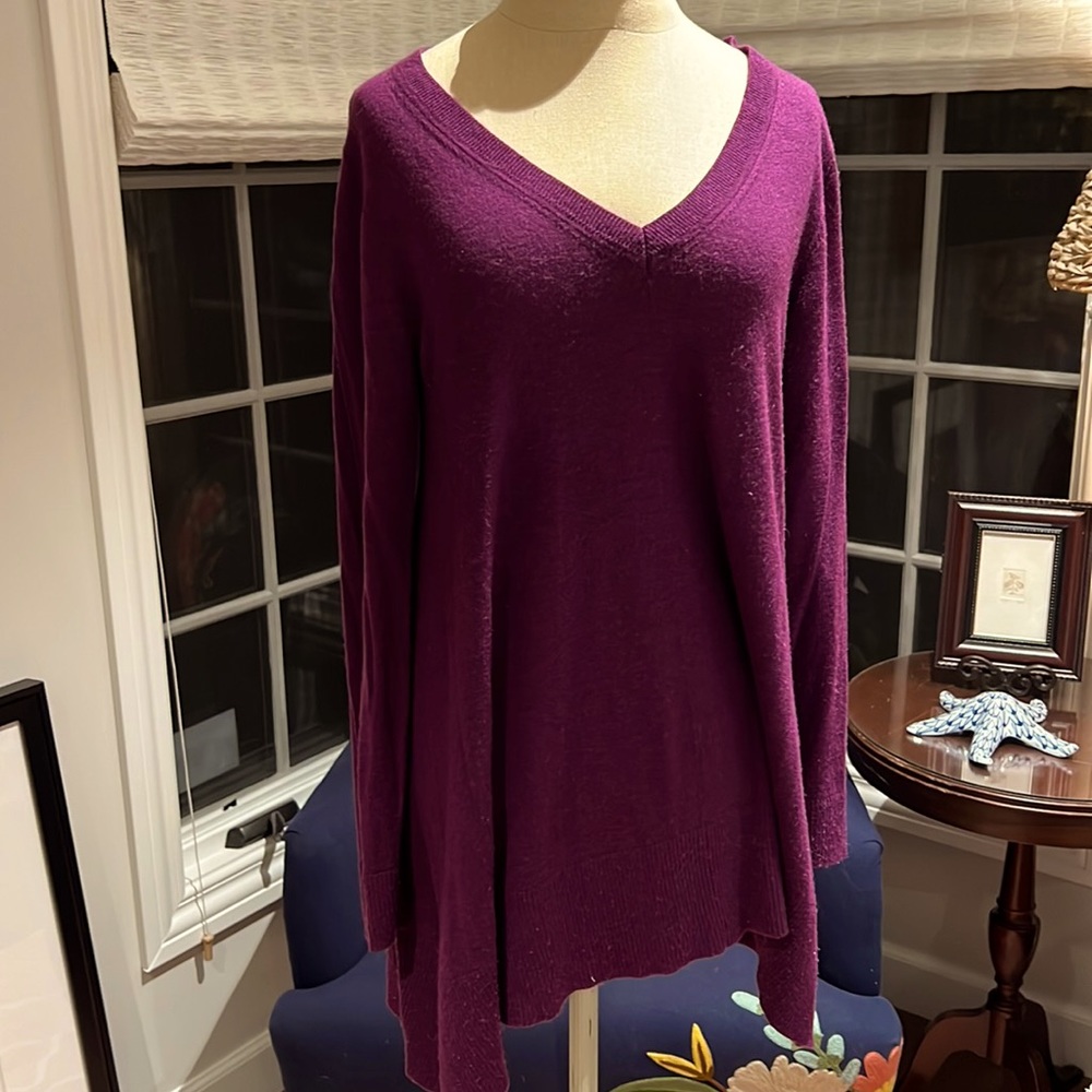 Plum tunic sweater top.